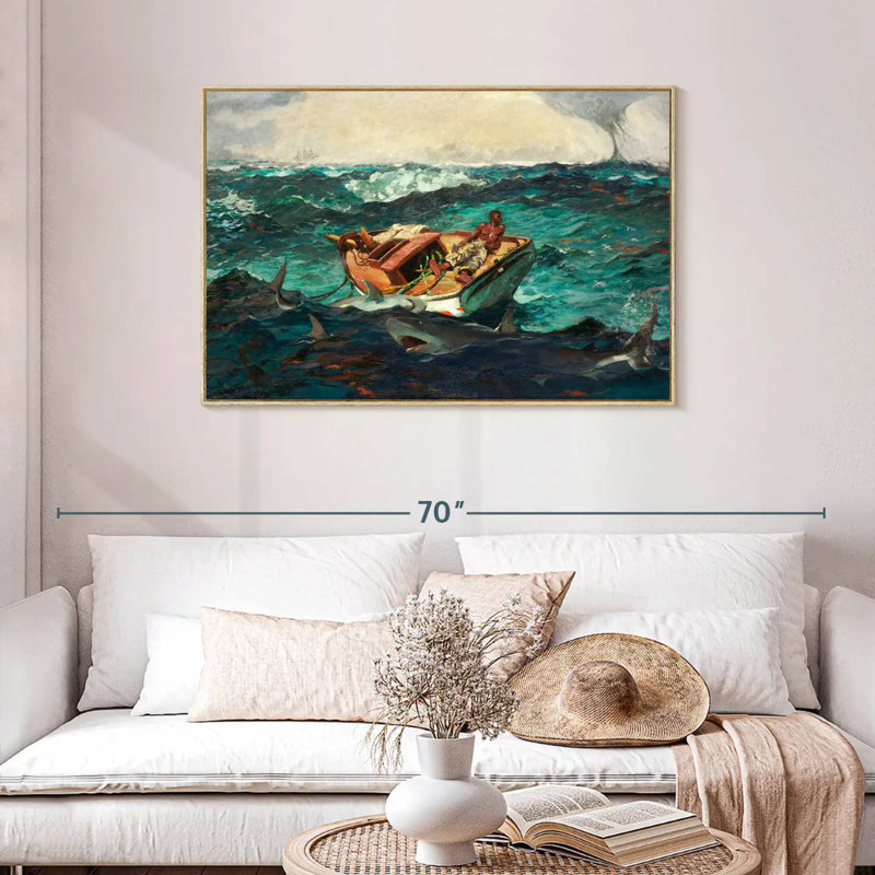Le Gulf Stream 1899, Cadre flottant en bois naturel, 43 po x 29 po