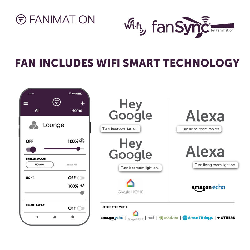 Wrap Custom 52 inch Indoor/Outdoor Ceiling Fan - Matte White with White Washed blades, Matte White With White Washed Blades