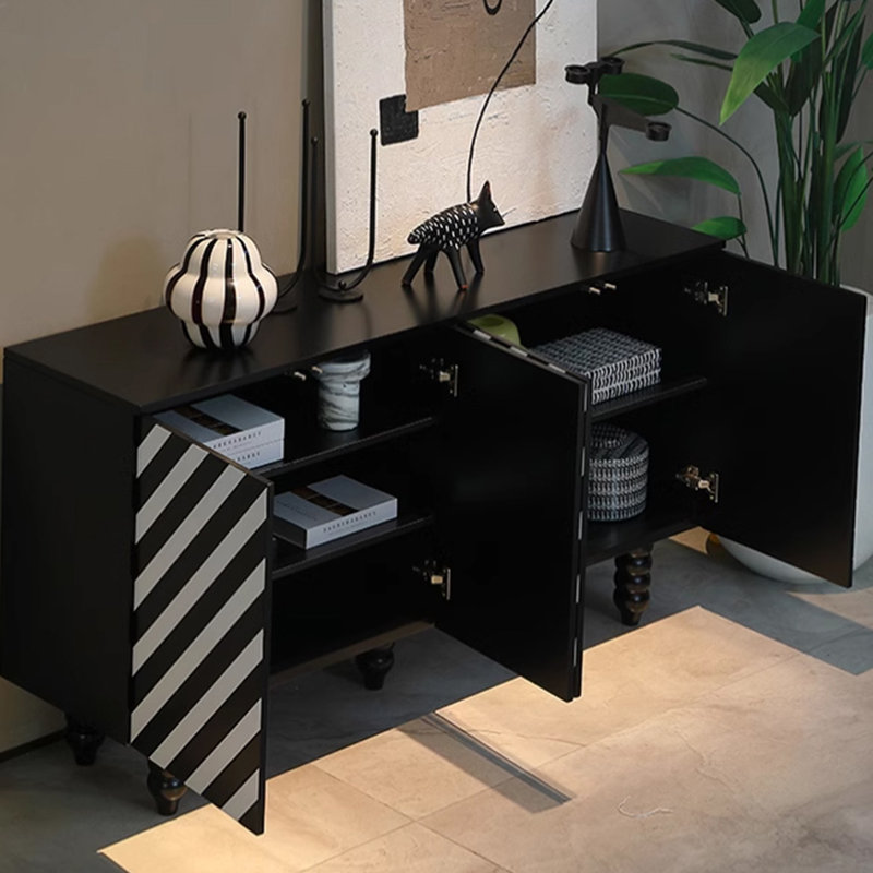 Zebra Lines Decorate The Accent Cabinet