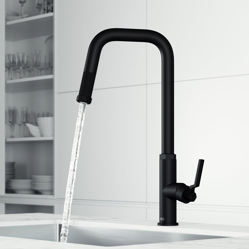 Robinet de cuisine à poignée simple Hart, Noir mat
