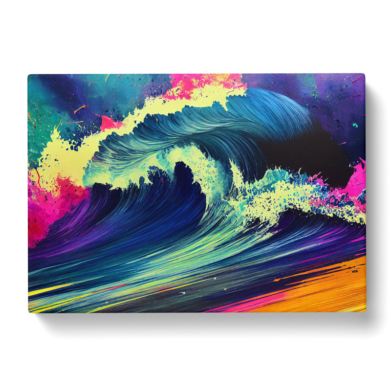Paint Splash Ocean Wave Vol.1 Abstract - Wrapped Canvas Print, 35cm H x 50cm W x 3cm D