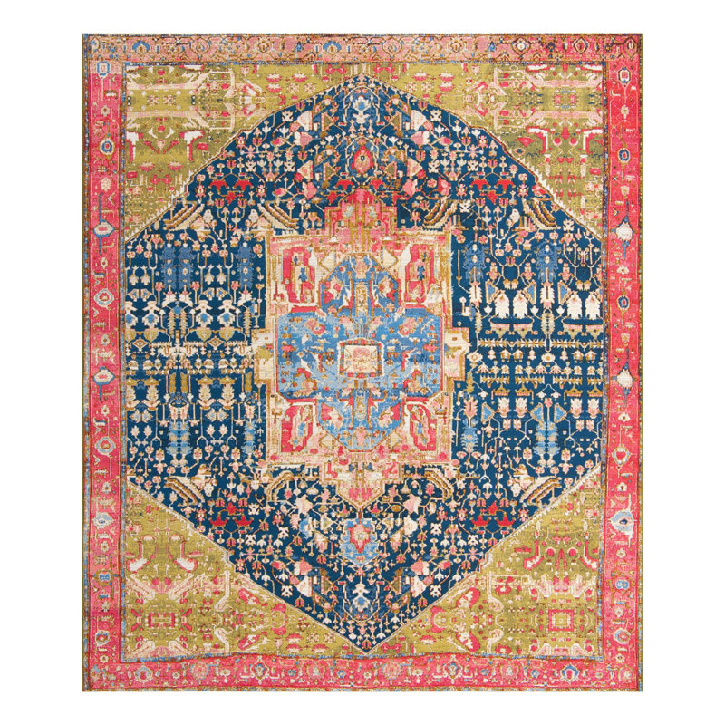 Multi_Unique Loom Limon Outdoor Traditional Rug, Rectangle 6'1" x 9'