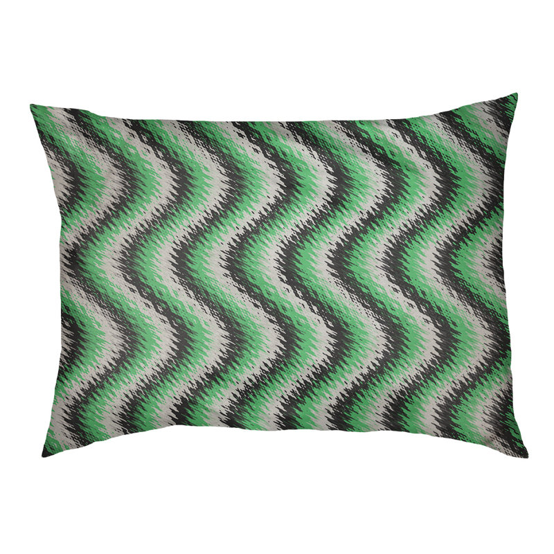 Oreiller pour chien à rayures ondulées pastel Campion, Vert lime / noir, Très grand (l 52 po x P 42 po x H 17 po)