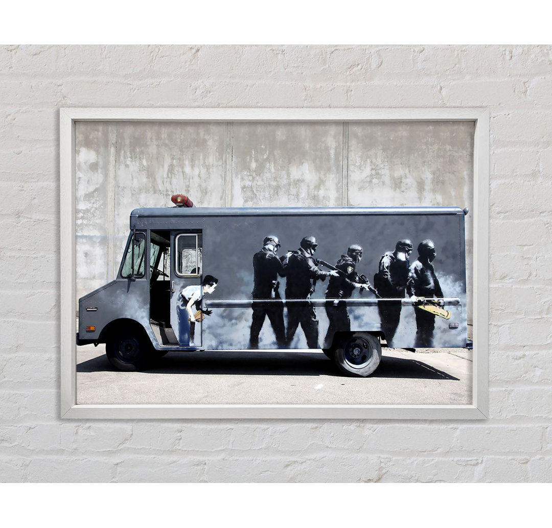 Banksy Swat Truck - Einzelner Bilderrahmen Kunstdrucke auf Leinwand