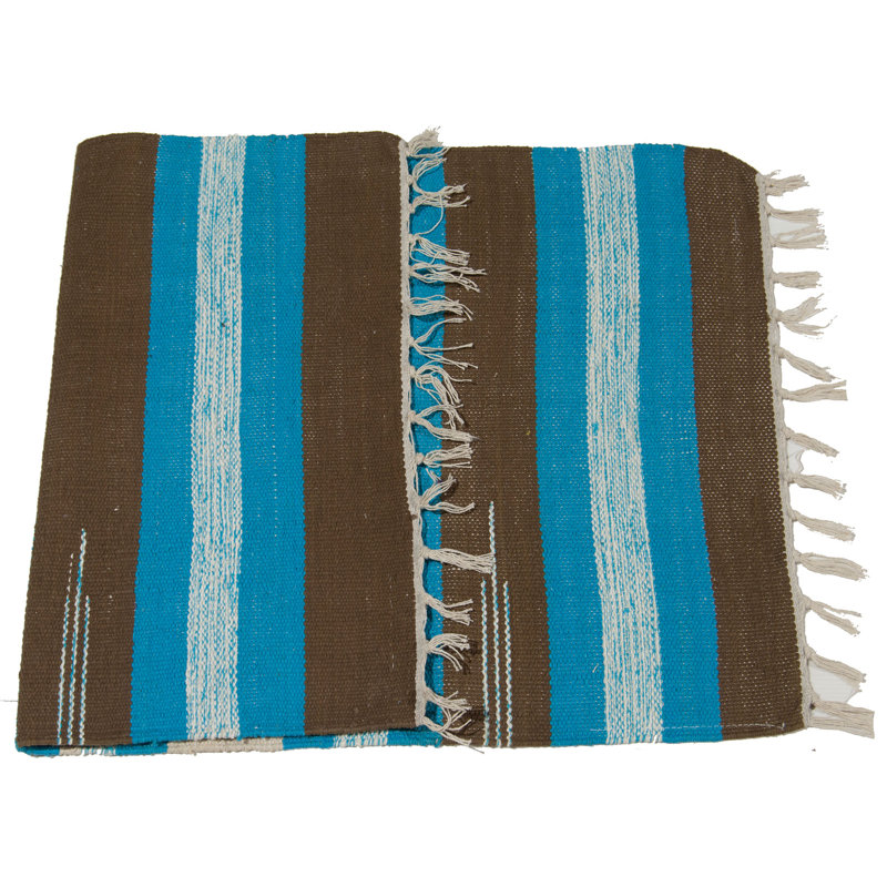 Kinsley Rectangle 50 cm x 80 cm Striped Hand Loomed Kilim Area Rug