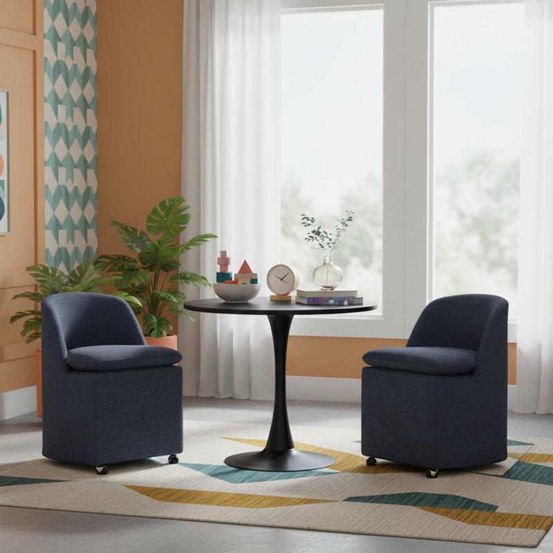 Ensemble de réception et table ronde en tissu de chenille moderne | Confortable et durable pour les salles de réception d'affaires