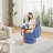 Upholstered Swivel Accent Chair Barrel Chair with Pillow-1722810558