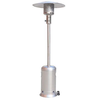 47,000 Patio Heater With Portable Wheels, 88 Inch Standing Gas Outside Heater, Stainless Steel Burner, For Party, Garden - Black Design Appearance