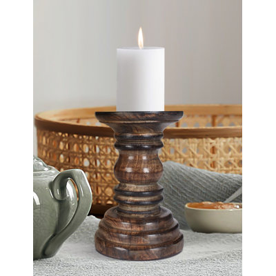 Wood Candlestick