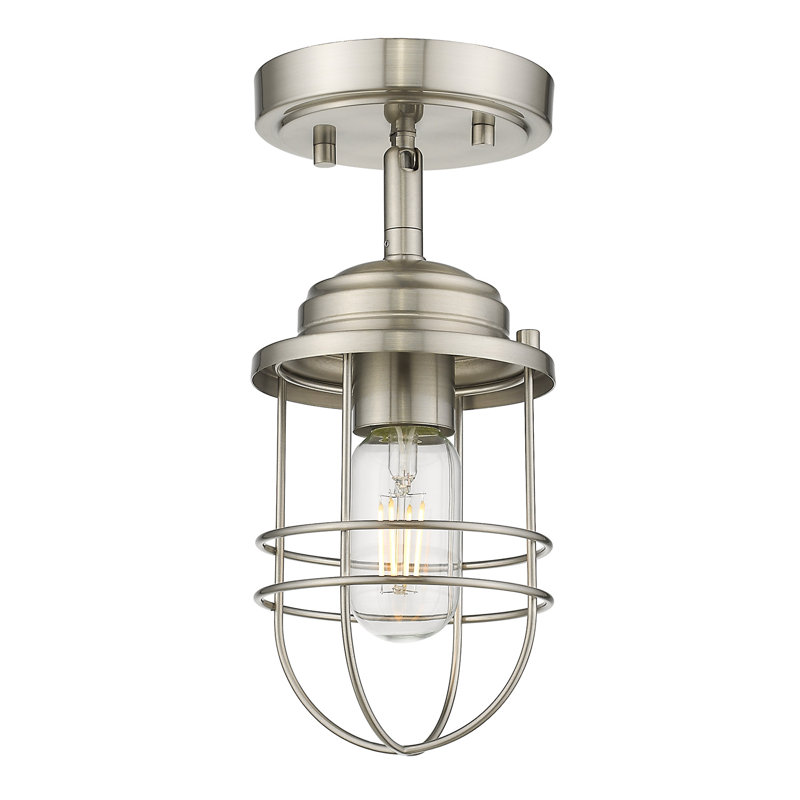 Lylah Steel Semi Flush Mount, Pewter