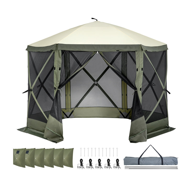 Tente pour abri de soleil avec auvent 6 côtés VEVOR, Vert, H 90 po x l 60 po x P 60 po