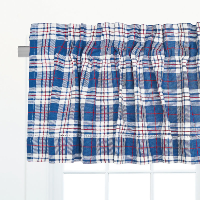 Ensemble de 2 rideaux en cantonnière Parker, Bleu