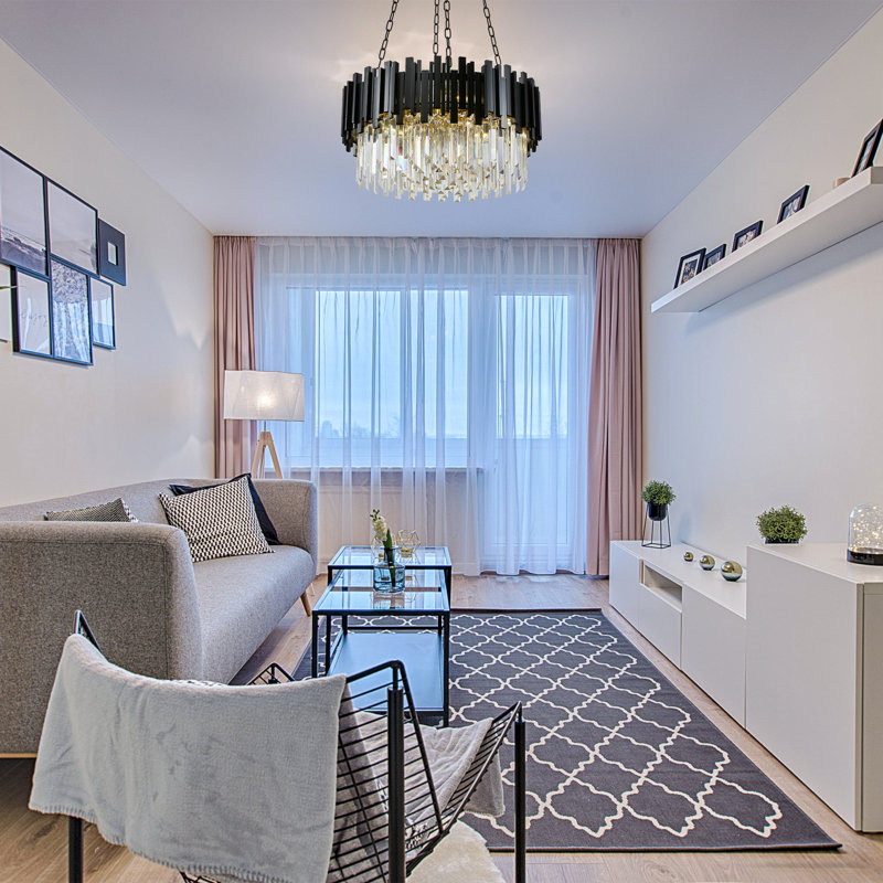Modern Crystal Chandelier Ceiling Light Fixture for Living Room and Bedroom, Chic Design Lamp, 135cm H x 60cm W x 60cm D, 8