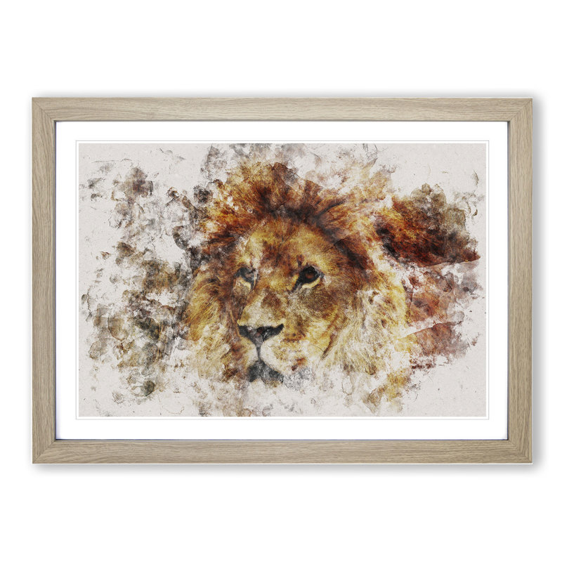 Lion Vol.6 - Framed Print, Oak Framed, 27cm H x 36cm W x 2cm D