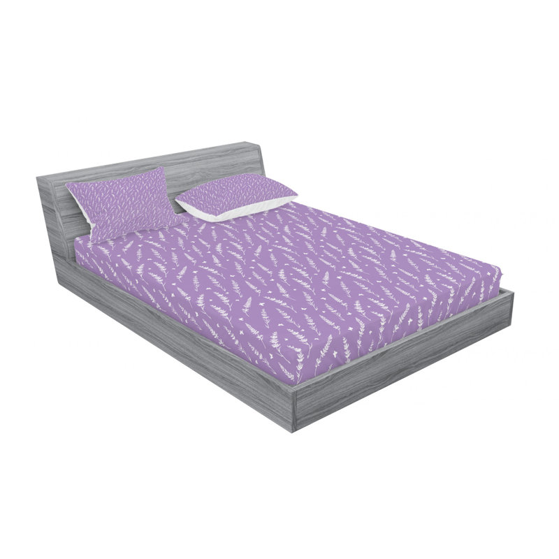 Microfiber Floral Sheet Set, Full Sheet Set with Fitted Sheet