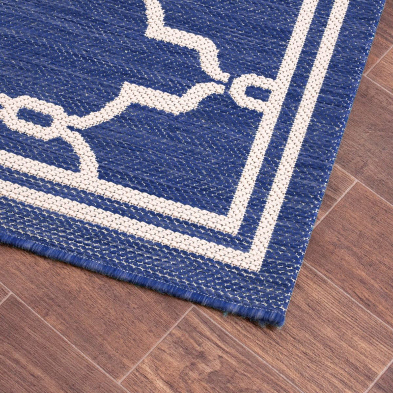 Arlandus Geometric Indoor / Outdoor Area Rug, Round 120cm
