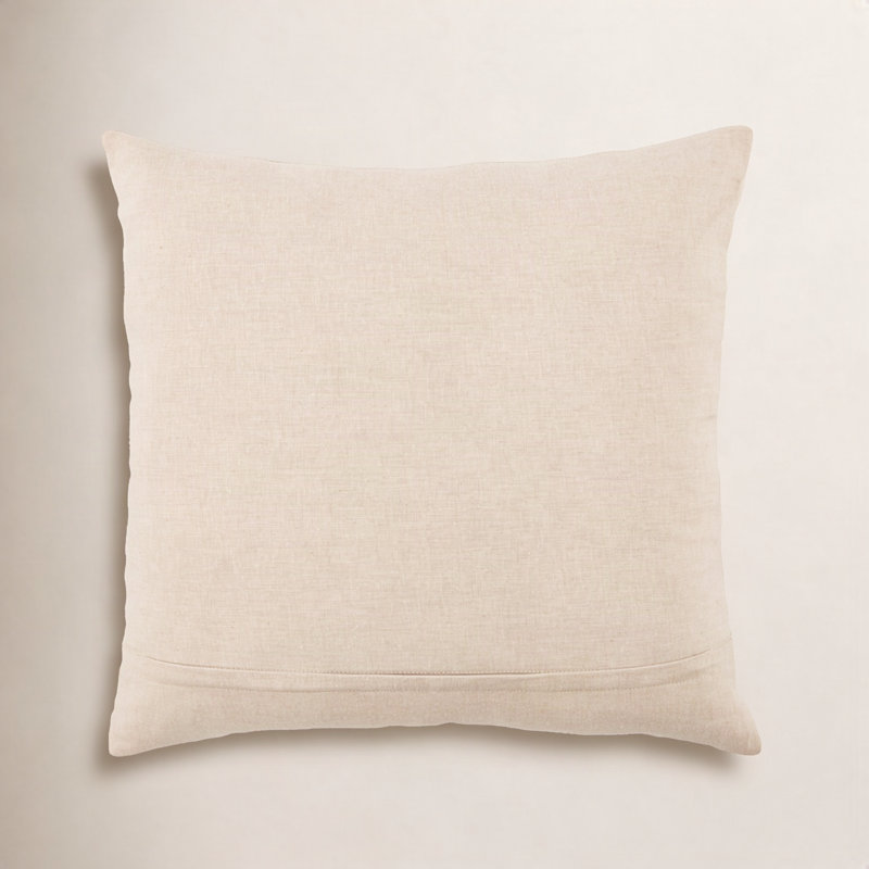 Ramona Square Cotton Pillow Cover & Insert, Blanc De Blanc/Silver Green/Rich Gold, Pillow Cover Only - No Insert