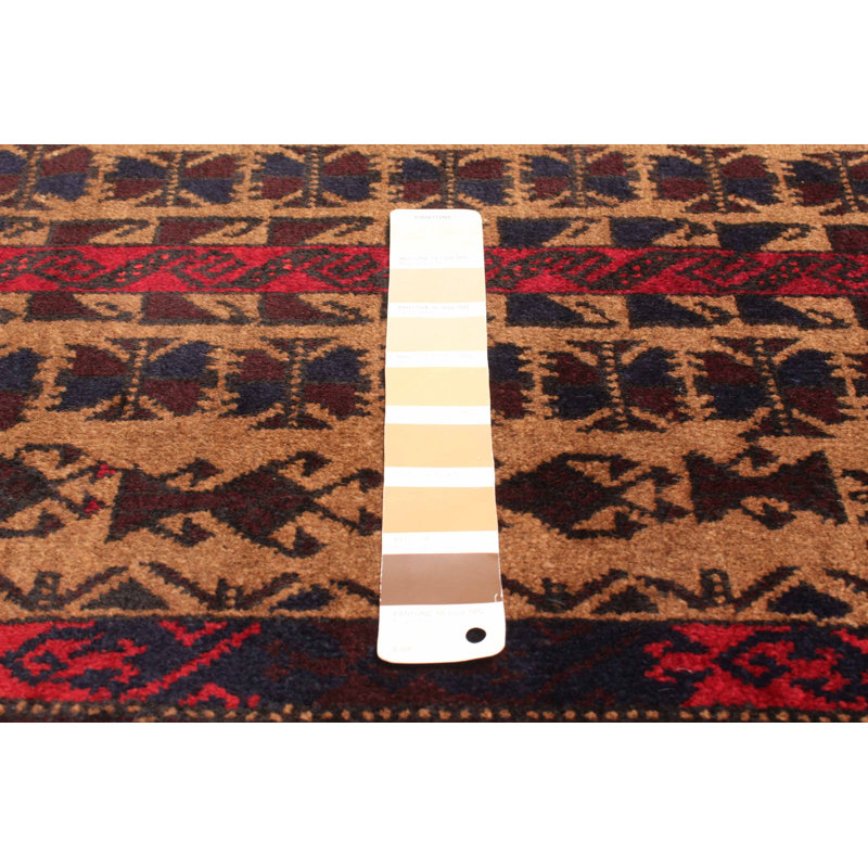 Tapis brun Teimani 3 pi 1 po x 5 pi 1 po