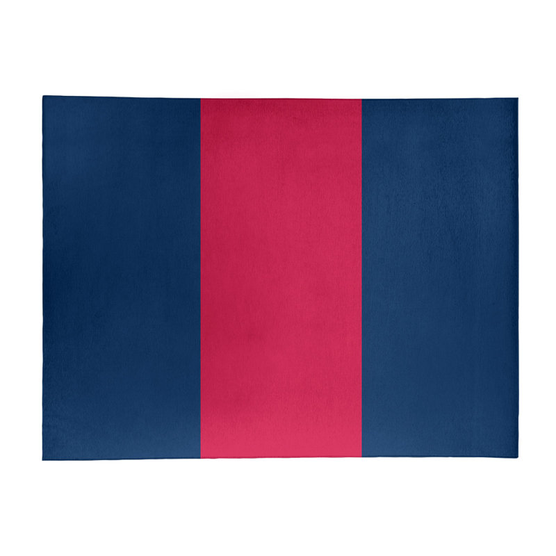Tapis bleu marine/rouge écarlate tissé à plat Minnesota, Rectangle 5 pi x 7 pi