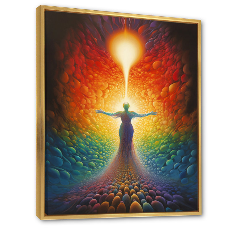 Universal Goddess Of Compassion sur impression sur toile, H 32 po x l 16 po x P 1 po, Cadre flottant doré