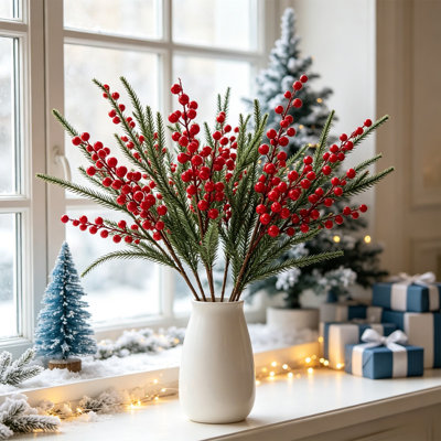 Christmas Decorations Christmas Artificial Branches For Vase Fillers Home Table Mantel Christmas House Decor