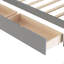 Lit de jour simple pour 2 personnes, structure de lit simple en L avec 3 tiroirs de rangement, lit d'angle en bois avec bibliothèque, cadre de lit d'angle-562520683