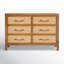 Mesa Cane and Solid Wood 6-Drawer Dresser