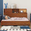 Lit de jour simple, cadre de lit de jour en bois avec 3 tiroirs de rangement, tableau souple supérieur, tablette et ensemble de prises et ports USB-403069211