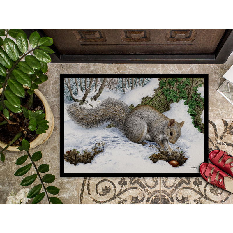 Paillasson d’extérieur antidérapant Turlock Squirrel, Rectangle 2 pi x 3 pi