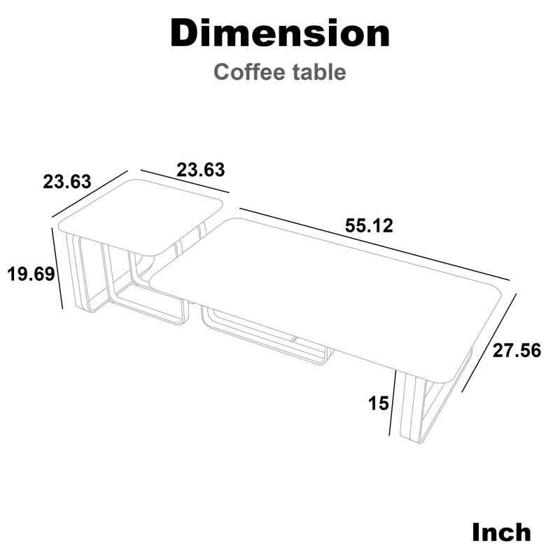 Table de bout rectangulaire en pierre frittée avec structure gracieuse en métal doré pour le matériau et la surface du salon