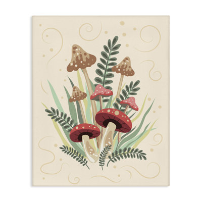 Art mural sur toile, "Champignons et tourbillons" par Diane Labombarbe