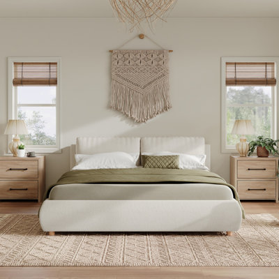 Upholstered Platform Bed With Headboard