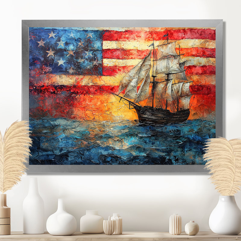 Boston Tea Party Boart Sailing III - bateau à voile, art mural, H 30 po x l 40 po, Reproduction encadrée d'une seule photo