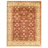 High-Quality Hand-Knotted Red And Cream Area Rug