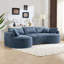Canapé spacieux en chenille bleue, design moderne et confortable pour la maison