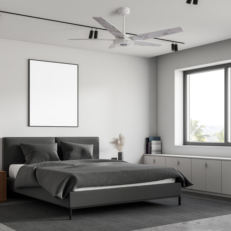 Ventilateur de plafond intelligent intérieur / extérieur Elira, ensemble d'éclairage à DEL à intensité variable et télécommande, fonctionne avec l'assistant Google, Amazon Alexa et les raccourcis Siri.