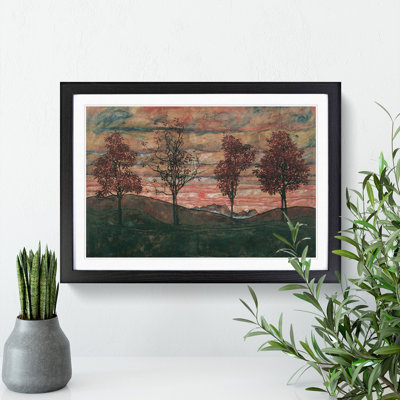 Four Trees by Egon Schiele - Framed Print