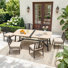 Barnesville Patio 6 Person Rectangular Dining Set With Aluminum Honeycomb Composite Ceramic Tabletop And Aluminum Dining Chairs