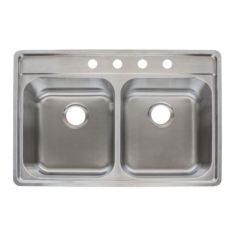 Évier de cuisine à double cuve encastrable l 34 po x l 23 po Evolution