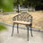 Tulip Patio Garden Bench Metal Park Bench Cast Aluminum Outdoor Furniture With Floral Rose For Patio,Park,Lawn,Yardblack Withe Cushion-617577284