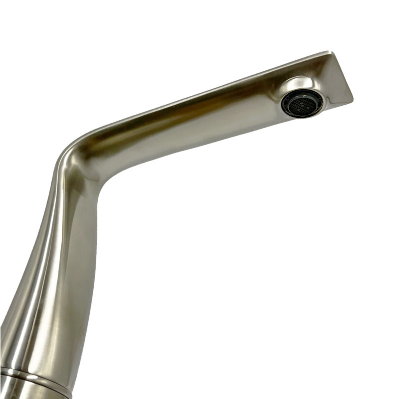 Susanna Widespread Faucet 2-handle Brass Bathroom Faucet with Blue Glass Handles, Brushed Nickel