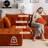 Boneless 101" Corduroy Bean Bag Sofa Boneless Cloud Sofa Modular L Sectional Sofa-1712938314