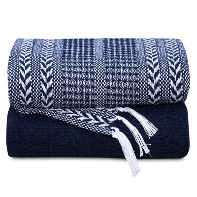 Hand-Woven Cotton Batik Throw Blankets - All-Season - 60" X 50" - Set Of 4