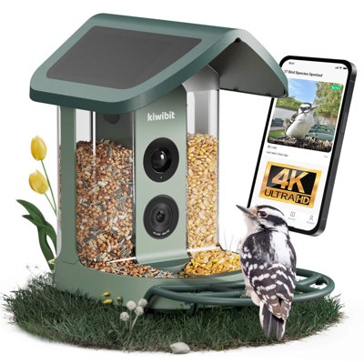 Beako™ Smart Bird Feeder with 4K Camera 4.4W Solar Roof for Outdoors - Ultra HD Live Stream & Photos, 10,000+ Bird Species AI-Identified, Real-Time Motion Detection, Easy Setup, Refill & Clean