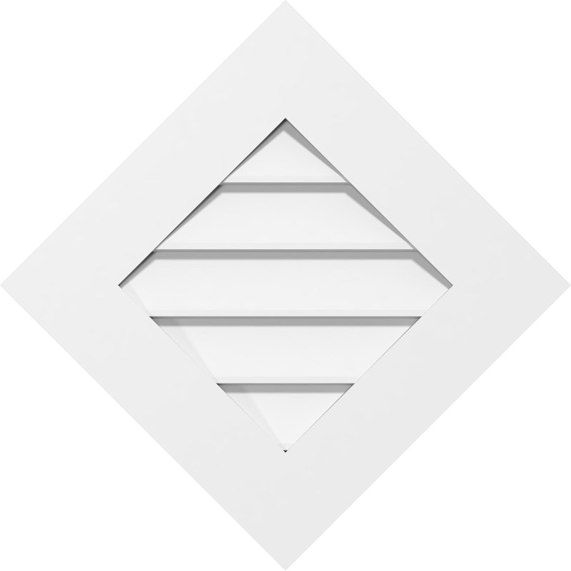 Diamant à fixation en surface: non fonctionnel, évent à pignon standard en PVC, H 32 po x l 42 po