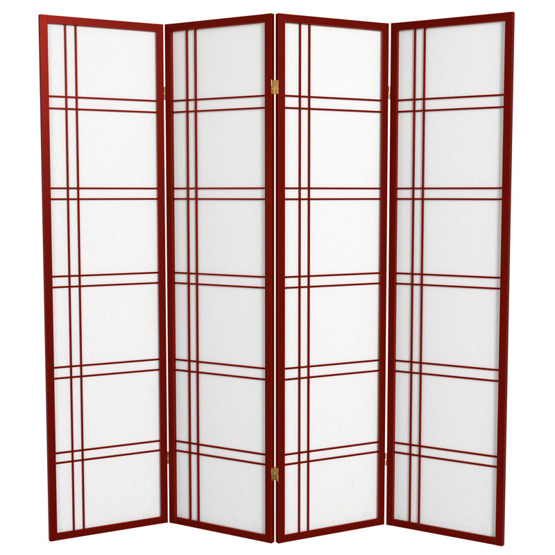 Cloison en papier de riz pliable Keitez, 4, Palissandre