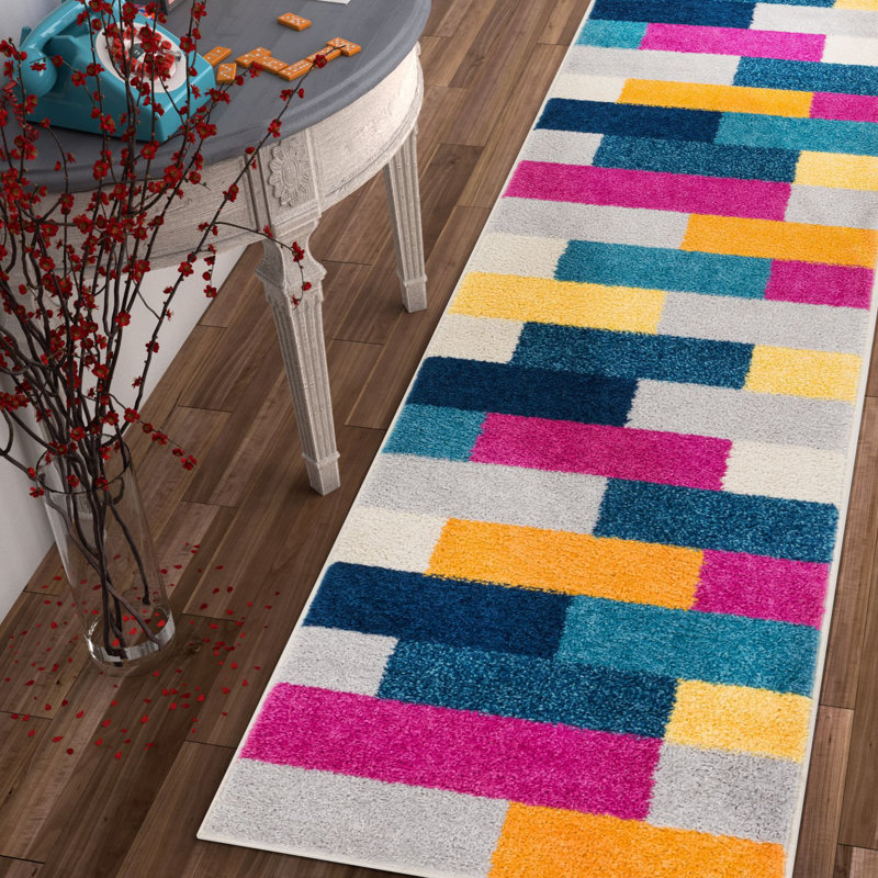 Chagoya Geometric Area Rug, Runner 60 x 220cm
