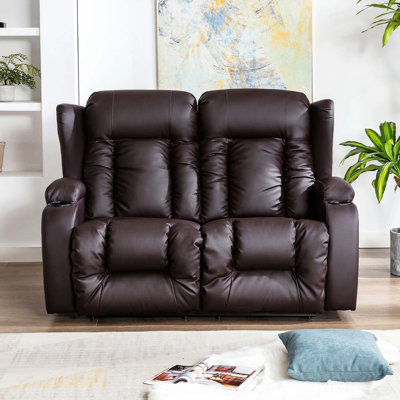 Deneishia 2 Seater Linen Reclining Sofa