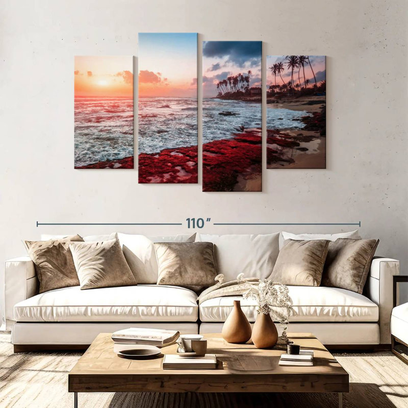 Gillard mer rouge coucher de soleil Gillard, H 54 po x l 84 po
