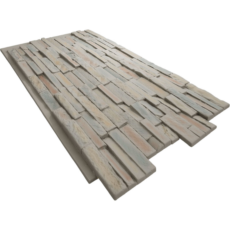 Panneau en faux pierre EverStone Eldorado, l 48 po x H 25 po x P 1 po, couleur brume portuaire, Brume
